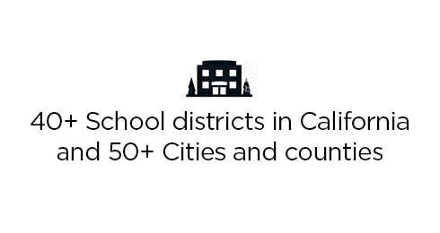 40+ School districts in california and 50+ cities and counties