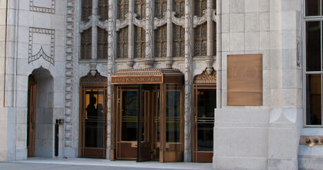 Entryway to an urban office building