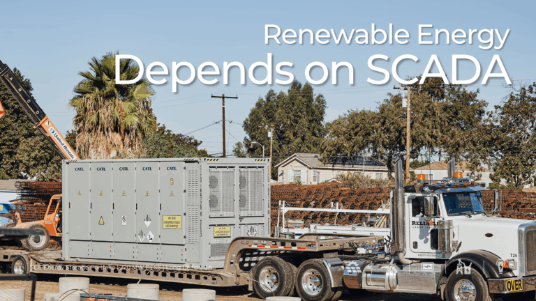 CATL battery energy storage container on a flatbed truck being delivered to a utility-scale construction site in Long Beach, California. The container is part of the SCE Energy Storage Portfolio and will be integrated into the site’s SCADA system for real-time monitoring, alarm handling, charge/discharge control, and grid coordination.